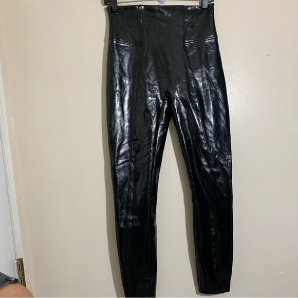 Spanx Faux Patent Leather Leggings Black size S - Picture 15 of 15
